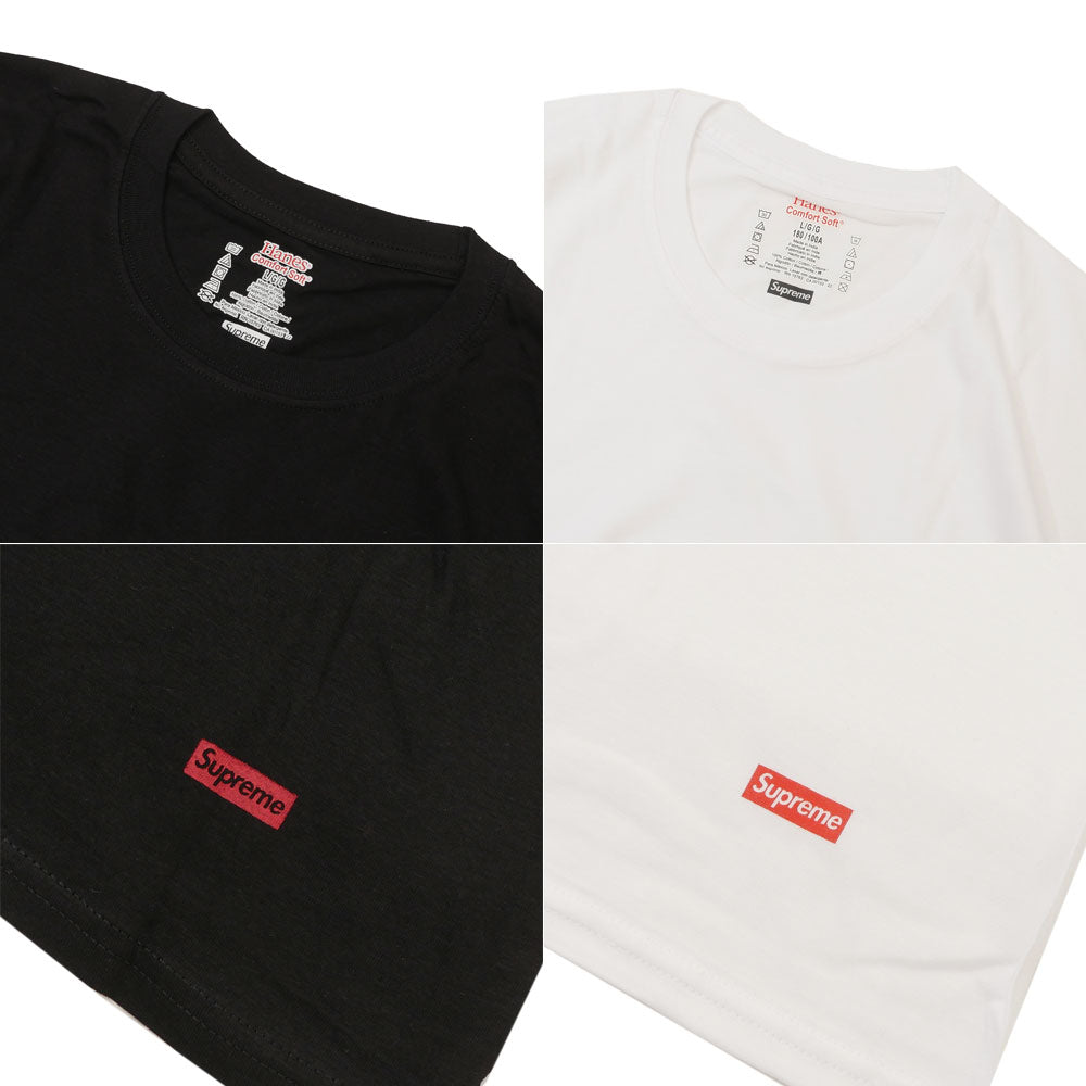 [Authentic/Genuine] New Supreme SUPREME x Hanes Tagless Tee T-shirt Single item Sold individually for men and women New street skate skater