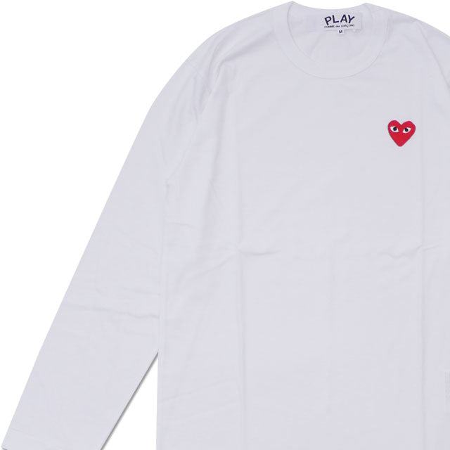 Producto original y garantizado nuevo Play Comme des Garcons RED HEART LS TEE Camiseta de manga larga para hombre y mujer Logotipo de corazón AX-T118-051 TOPS