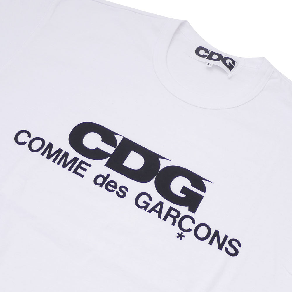 100% garantía genuina CDG CDG COMME des GARCONS LOGO TEE Camiseta Blanca Hombre Nueva