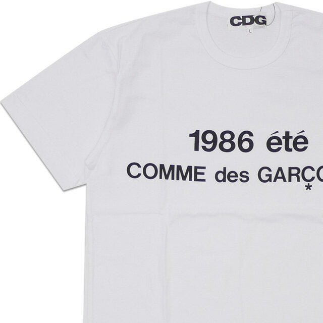 [Premiado por la octava tienda excelente del mes en diciembre de 2024] Nueva camiseta con estampado de abrigo de personal de Comme des Garcons CDG COMME des GARCONS para hombre blanca