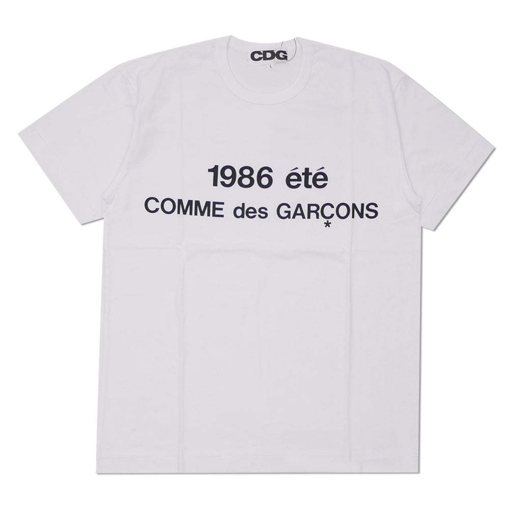 [Premiado por la octava tienda excelente del mes en diciembre de 2024] Nueva camiseta con estampado de abrigo de personal de Comme des Garcons CDG COMME des GARCONS para hombre blanca