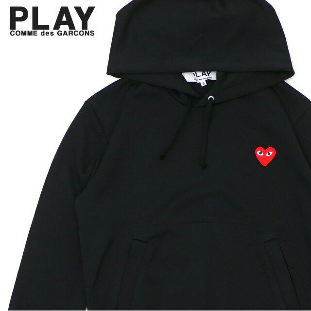 [8.º premio a la tienda excelente del mes de diciembre de 2014] New Play Comme des Garcons MENS JERSEY RED HEART PULLOVER PARKA Sudadera con capucha negra para hombre AX-T174-051