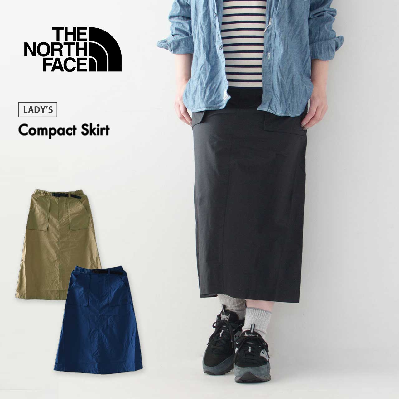 THE NORTH FACE [The North Face Authorized Distributor] Compact Skirt [NBW32330] Compact Skirt, Long Skirt, Nylon Skirt, Camping, Outdoor, LADY'S [2025SS]