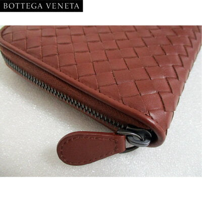 BOTTEGA VENETA Cartera larga para hombre Cartera unisex con cremallera redonda Intreccia Marrón 311263 V4651 6329 15S (R95040) [Envío gratuito] [smtb-TK]