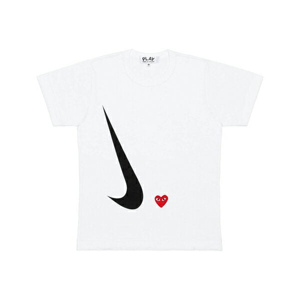 [COMME des GARCONS] COMME des Garcons Play Logotipo de corazón Cortar y coser NIKE Colaboración con la camiseta Nike Logotipo bordado de mujer Marca Estilo De moda Moda Moda Calle Tendencia