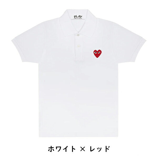 [COMME des GARCONS] COMME des Garcons Play Heart logo Polo logo Mujer bordado Marca Elegante Moda Modo Modo Calle Tendencia