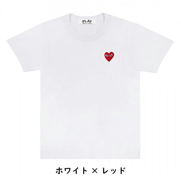 [COMME des GARCONS] Comme des Garcons PLAY Play Heart logo Short sleeve T-shirt Cut and sew Men's Garcons T-shirt Comme des Garcons shirt Brand t-shirt Logo T-shirt Brand logo Tee