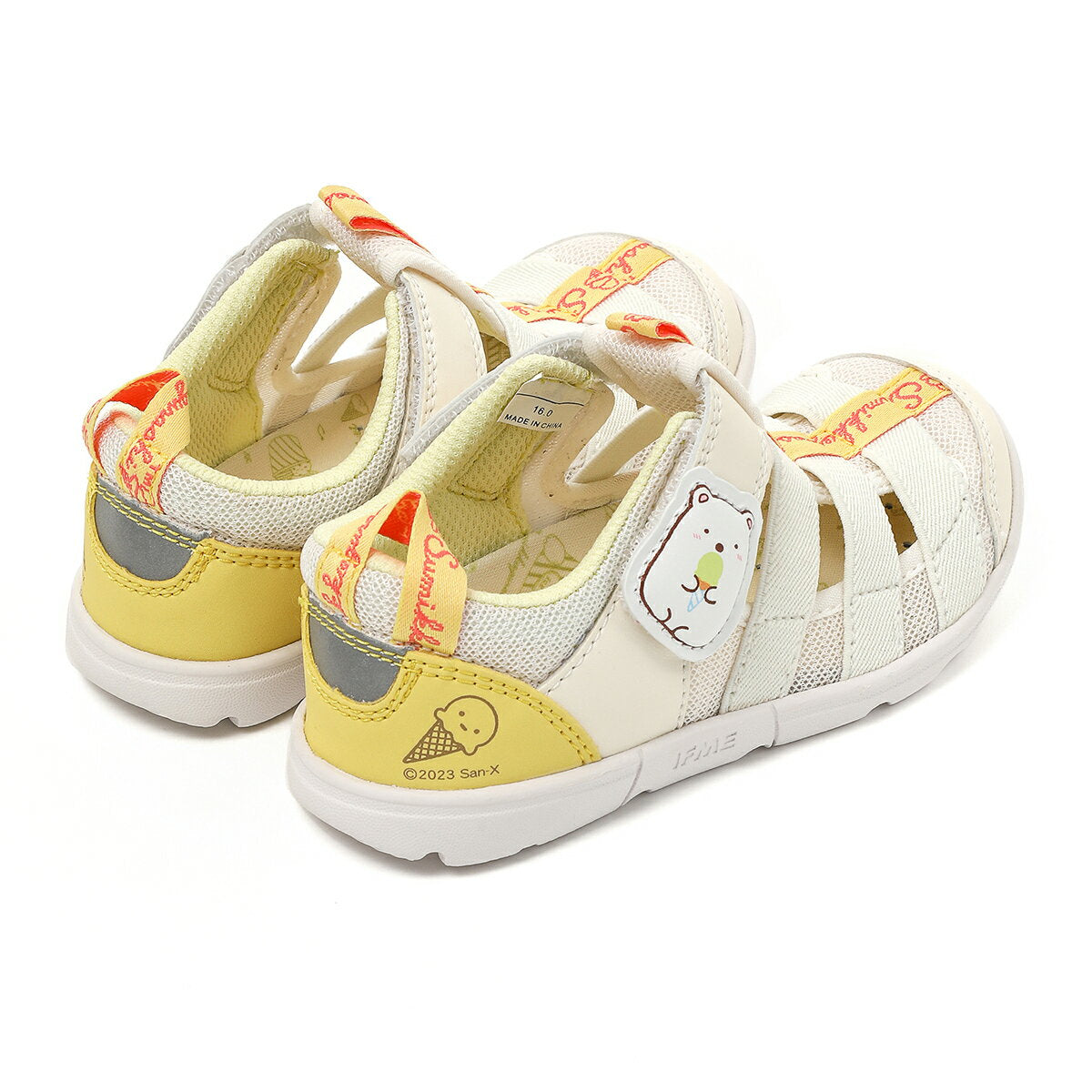 Officially exclusive release! IFME Sandals Sumikko Gurashi x IFME Directly Operated Only Collaboration Water Shoes (Shirokuma) YELLOW 15cm-21cm Kids Kindergarten Nursery School Elementary School Children's Shoes Water Playing Amphibious 20-4354-3