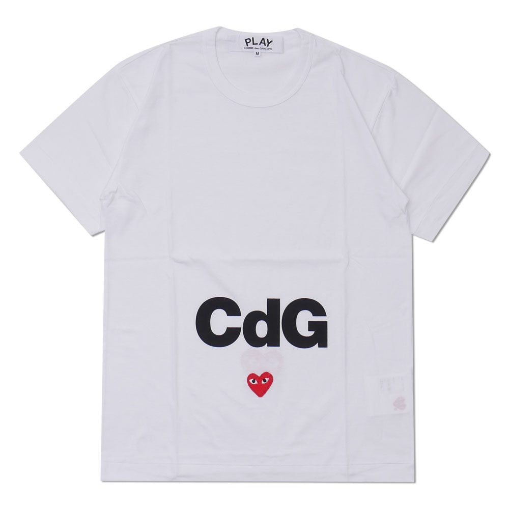 100% garantía genuina, nueva Play Comme des Garcons x Cdg MENS CDG MENS CDg x Play Camiseta Camiseta Blanca Hombre