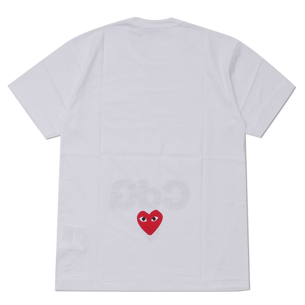 100% garantía genuina, nueva Play Comme des Garcons x Cdg MENS CDG MENS CDg x Play Camiseta Camiseta Blanca Hombre