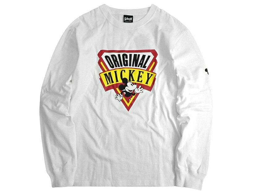 Schott N.Y.C. Schott DISNEY ORIGINAL MICKEY T-SHIRT Disney Original Mickey Long Sleeve Long Sleeve T-Shirt 3103162 White S / M▲020▼20127m04