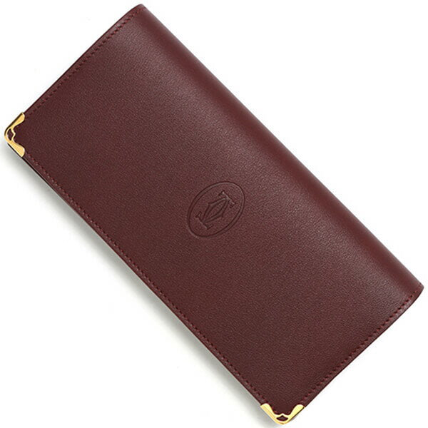 CARTIER L3001360INTERNATIONAL WALLET Must de Cartier International Wallet Calfskin Long Wallet Bordeaux x Gold *Backordered item