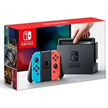 [Free Shipping] [Used] Nintendo Switch Joy-Con (L) Neon Blue/ (R) Neon Red (with box and manual)