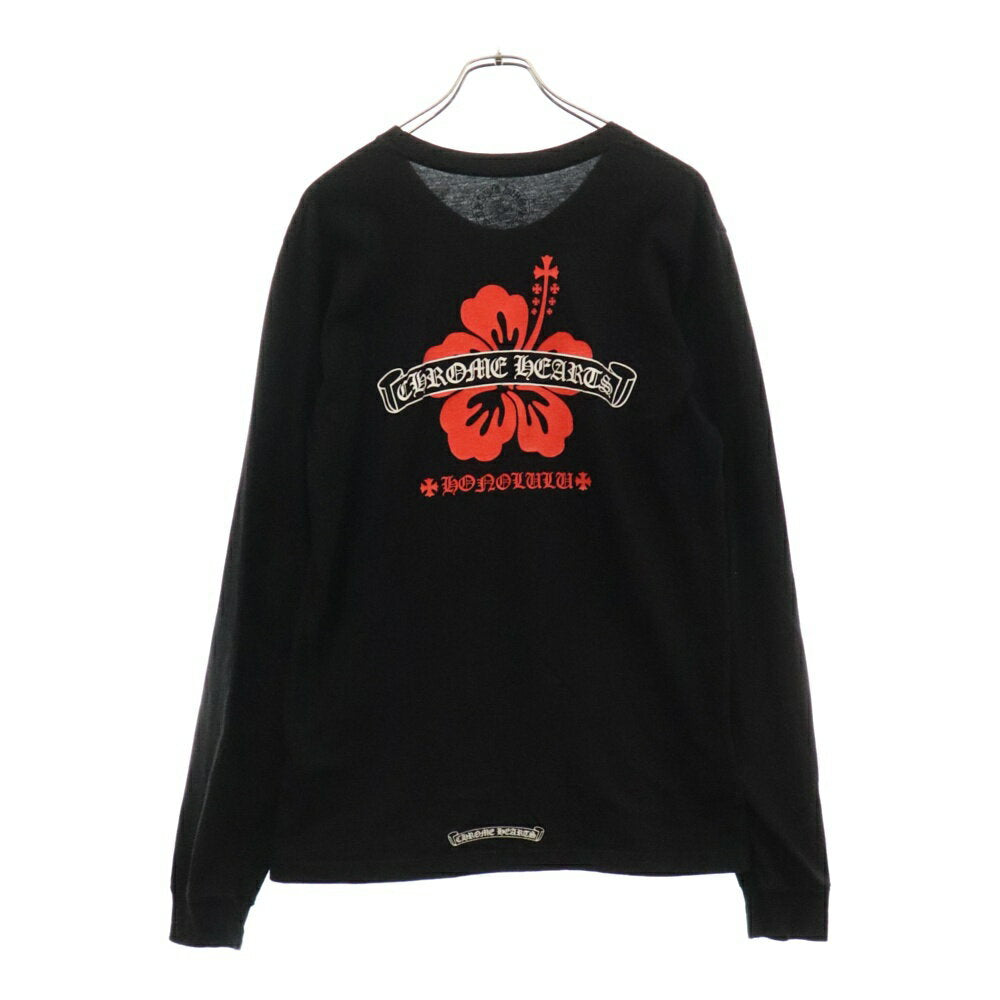 CHROME HEARTS Size: L Honolulu Limited Back Scroll Logo L/S Tee Honolulu Limited Back Scroll Logo Long Sleeve T-shirt Long Sleeve Cut and Sew Black [Used] [Condition B] [Color Black