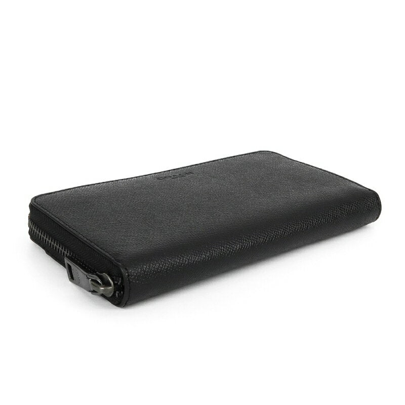 {8x points_Until 10:59 on the 11th} COACH Men's Wallet Round Zipper Long Wallet Cross Grain Leather Black F58107 BLK | Coach Outlet Convenience Store Pickup Brand