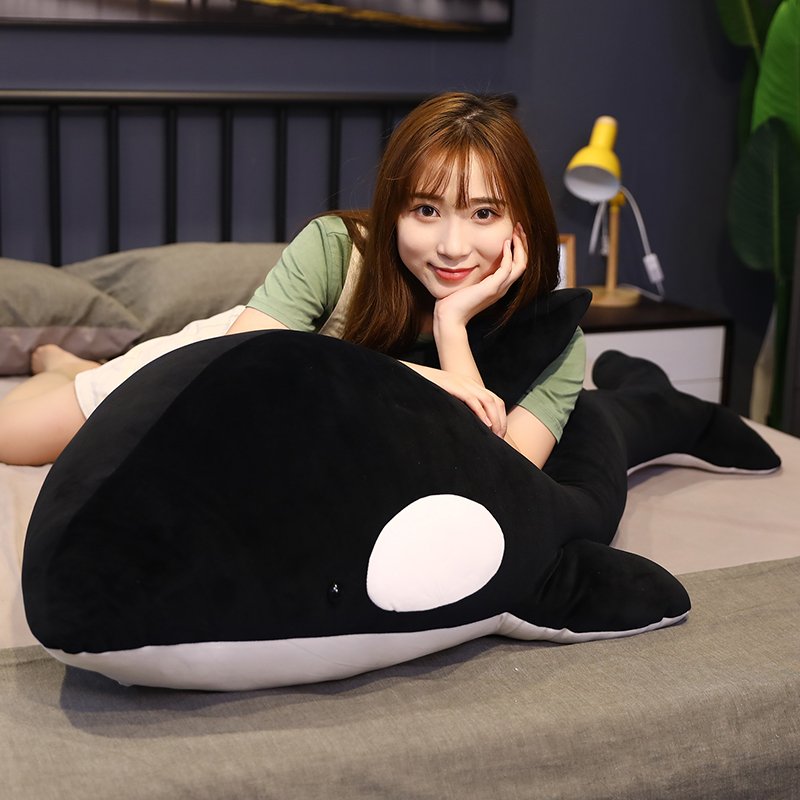 Stuffed animal, orca, marine animal, body pillow, soft, fluffy, soothing, nap pillow cushion, child girlfriend, friend, celebration, birthday, anniversary, Christmas, gift, black, red, 75cm