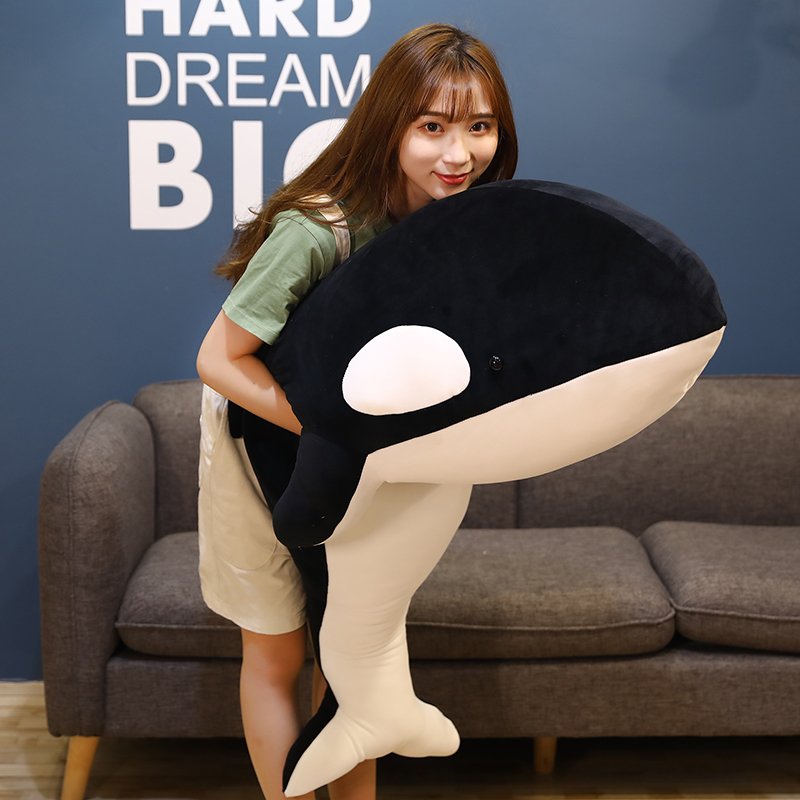 Stuffed animal, orca, marine animal, body pillow, soft, fluffy, soothing, nap pillow cushion, child girlfriend, friend, celebration, birthday, anniversary, Christmas, gift, black, red, 75cm