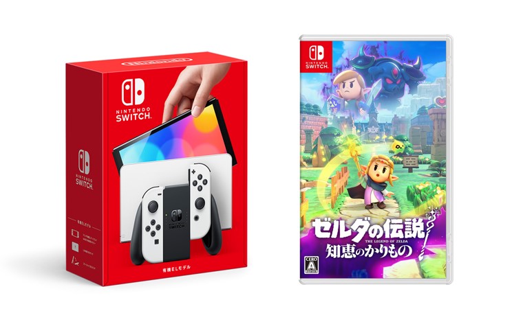 [Set Product] Nintendo Switch (Organic EL Model) Joy-Con (L)/(R) White + The Legend of Zelda Wisdom Texture