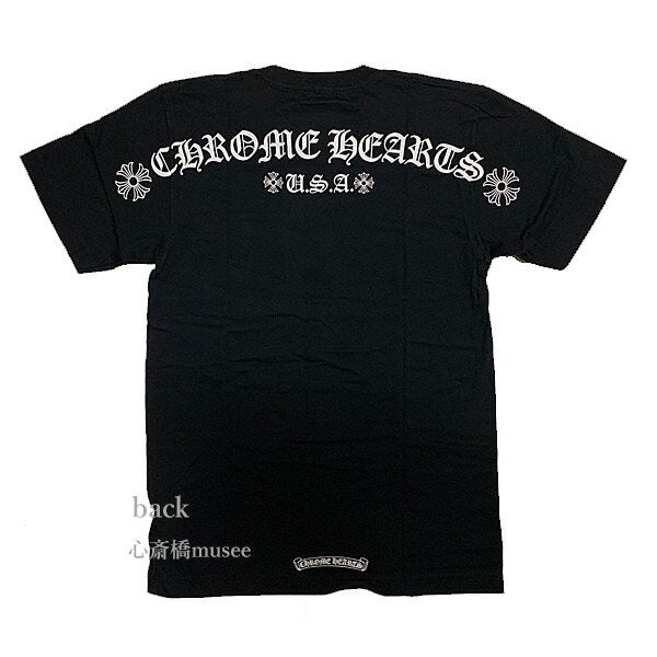 <New> Genuine Chrome Hearts Men's T-shirt Arch Logo Black L size Chrome Hearts Tshirts black Lsize