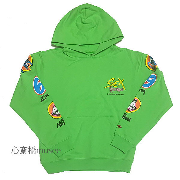 <brand new>Sudadera con capucha CHROME HEARTS USA Matty Boy verde talla M<new> Sudadera con capucha Chrome Hearts con labios verdes mate y bolsa para la compra en talla M</new></brand>