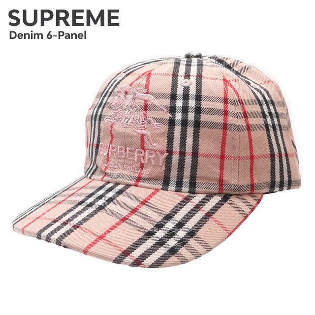 [Limited quantity special price] New and used item/unused Supreme x Burberry BURBERRY Denim 6-Panel Cap PINK Men's Headwear