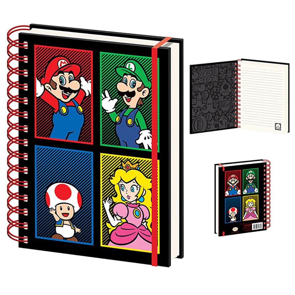 SUPER MARIO (40th Anniversary) - 4 Colour / A5 Wiro Notebook / Notepad [Official / Official]