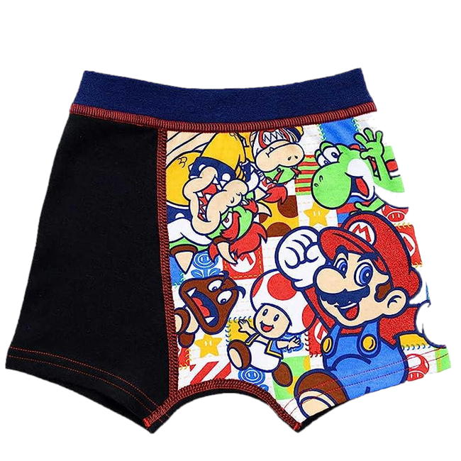 Super Mario Boxer Shorts Premium Boys Color Pants Set of 2 Nintendo Character Boxer Briefs Boys Innerwear 2604122-A Bandai