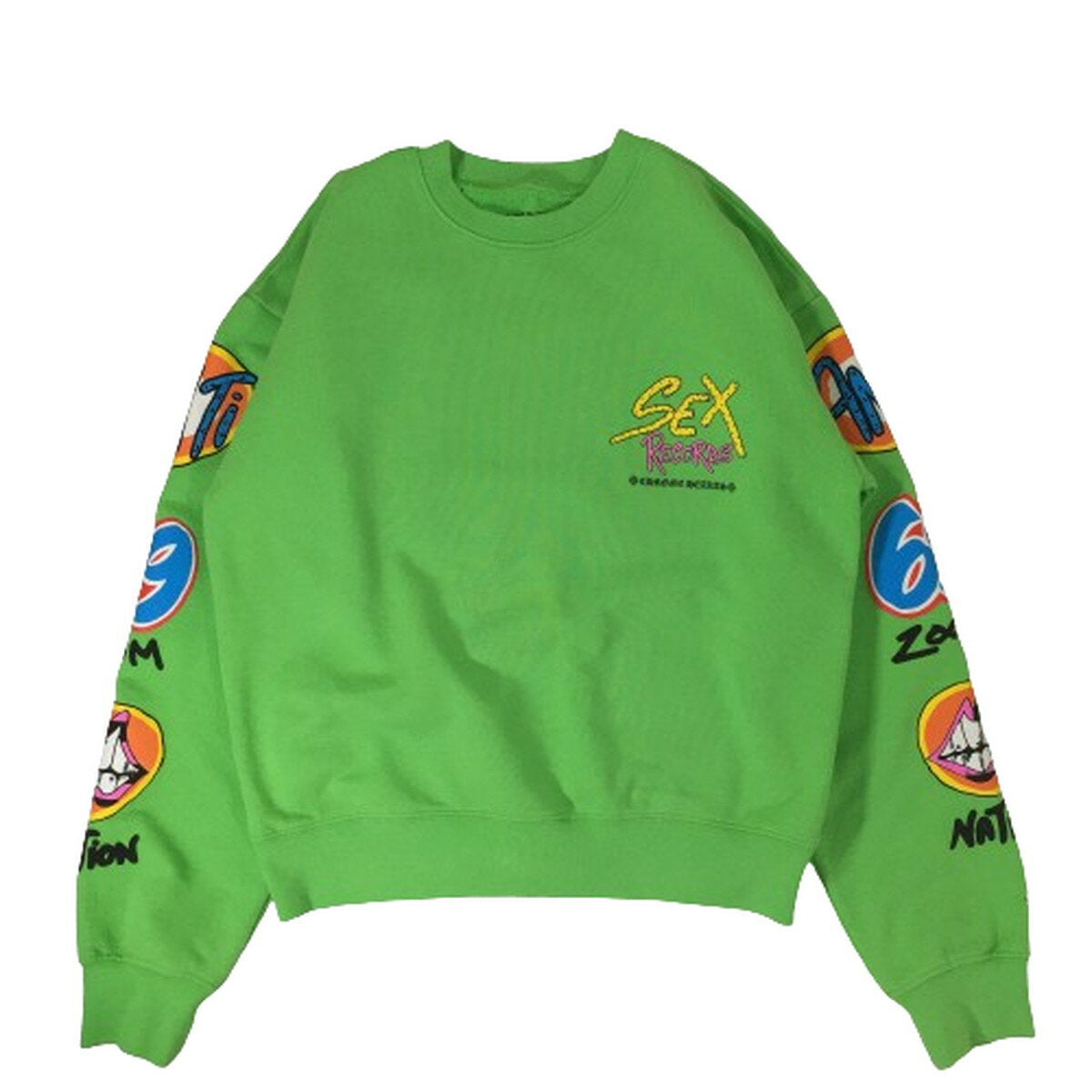 CHROME HEARTS Chrome Hearts Sweat Crew Neck Matti Boy SEX RECORDS Green S [Used] [A1]