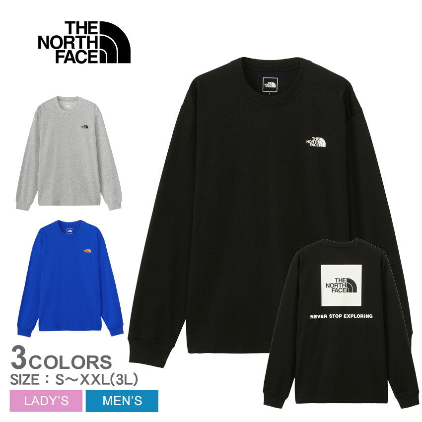 THE NORTH FACE Long Sleeve Back Square Logo Tee Long Sleeve T-shirt for Men and Women White White Black L/S BACK SQUARE LOGO TEE NT82333 Wear Tops Outdoor