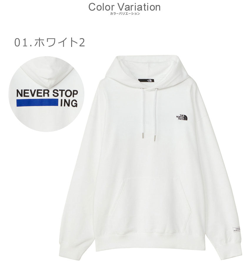 [Super SALE★Nowed! 】The North Face Hoodie THE NORTH FACE Neverstop ING Hoodie Men's Women's Black White NT12443 Clothing Long Sleeve Sweat