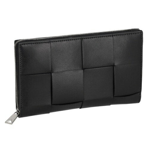 Bottega Veneta Long Wallet Men's Cassette Zip Around Wallet Black BOTTEGA VENETA 649607 VBWD2 8803 Bottega Veneta