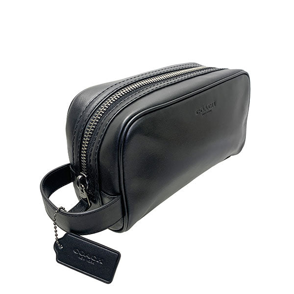 Coach COACH Back Accessory Pouch Men's Outlet Leather Travel Kit 2522 QBBK Black Coach COACH Men's MMM