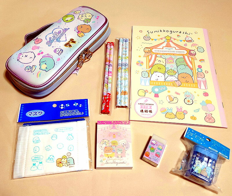 2B Sumikko Gurashi Pencils + 2 Red Pencils ♪ 8-piece Stationery Set Sumikko Gurashi Stationery Set (25sg + pl-2B-_8set)