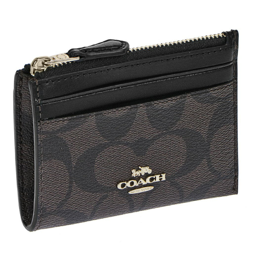 Estuche para monedas Coach Outlet COACH Signature Brown/Black 88208 IMAA8