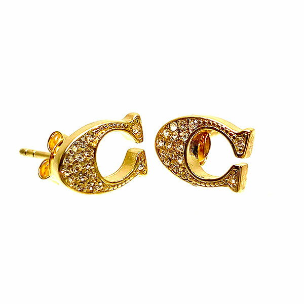 Coach Accessories Women's COACH Earrings Signature Stud Earrings F29824 GLD Gold Coach Women's WWW