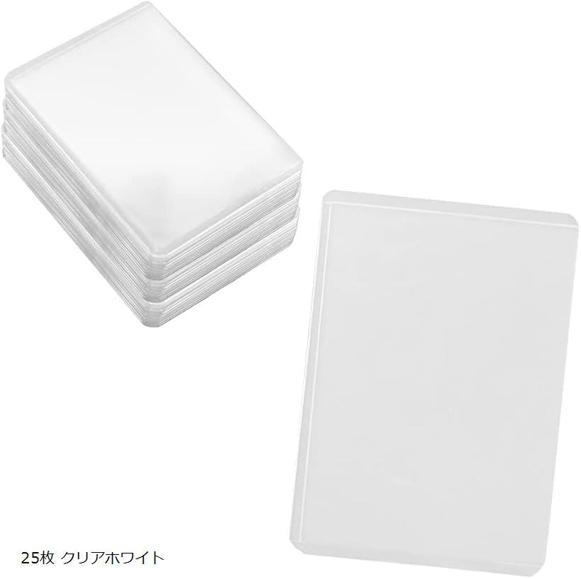 Estuche para tarjetas de colección con cargador lateral Resistente a las manchas y a los arañazos, para guardar, 25 hojas, blanco transparente