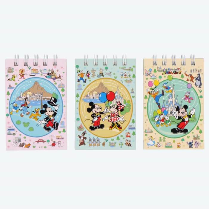 Serie Tokyo Disney Resort Compras en línea de Disney Juego de 3 notas con todos los personajes Envoltura de regalo gratuita Recuerdos de TDR Disneyland DisneySea Memo