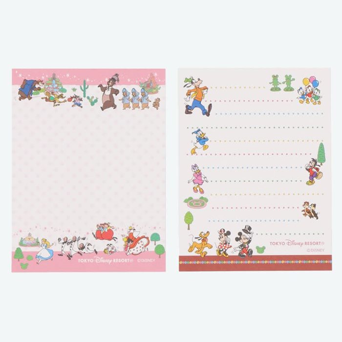 Tokyo Disney Resort Series Disney Online Shopping All Character Memo Set of 3 Free Gift Wrapping TDR Souvenirs Disneyland DisneySea Memo