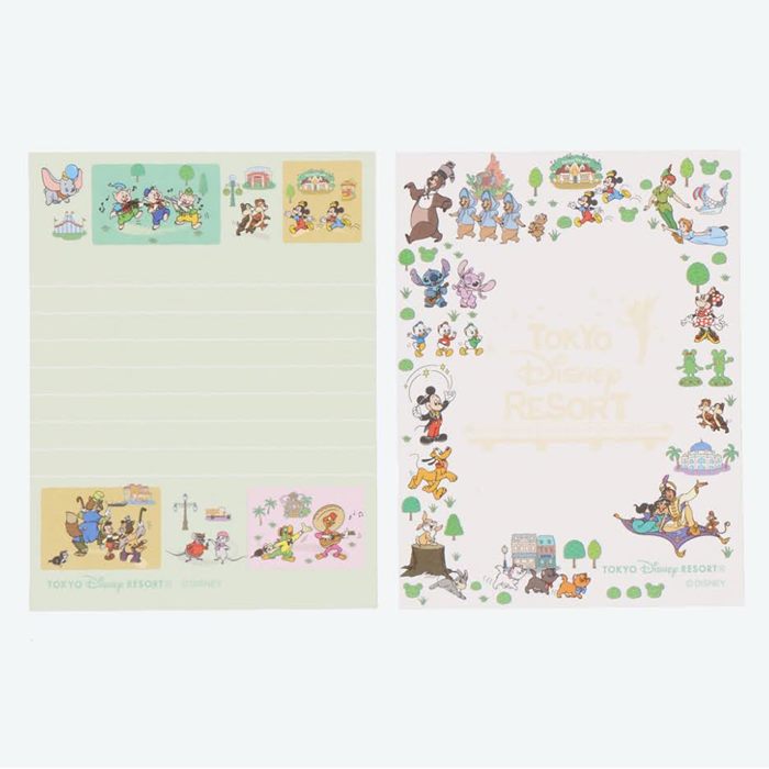 Tokyo Disney Resort Series Disney Online Shopping All Character Memo Set of 3 Free Gift Wrapping TDR Souvenirs Disneyland DisneySea Memo