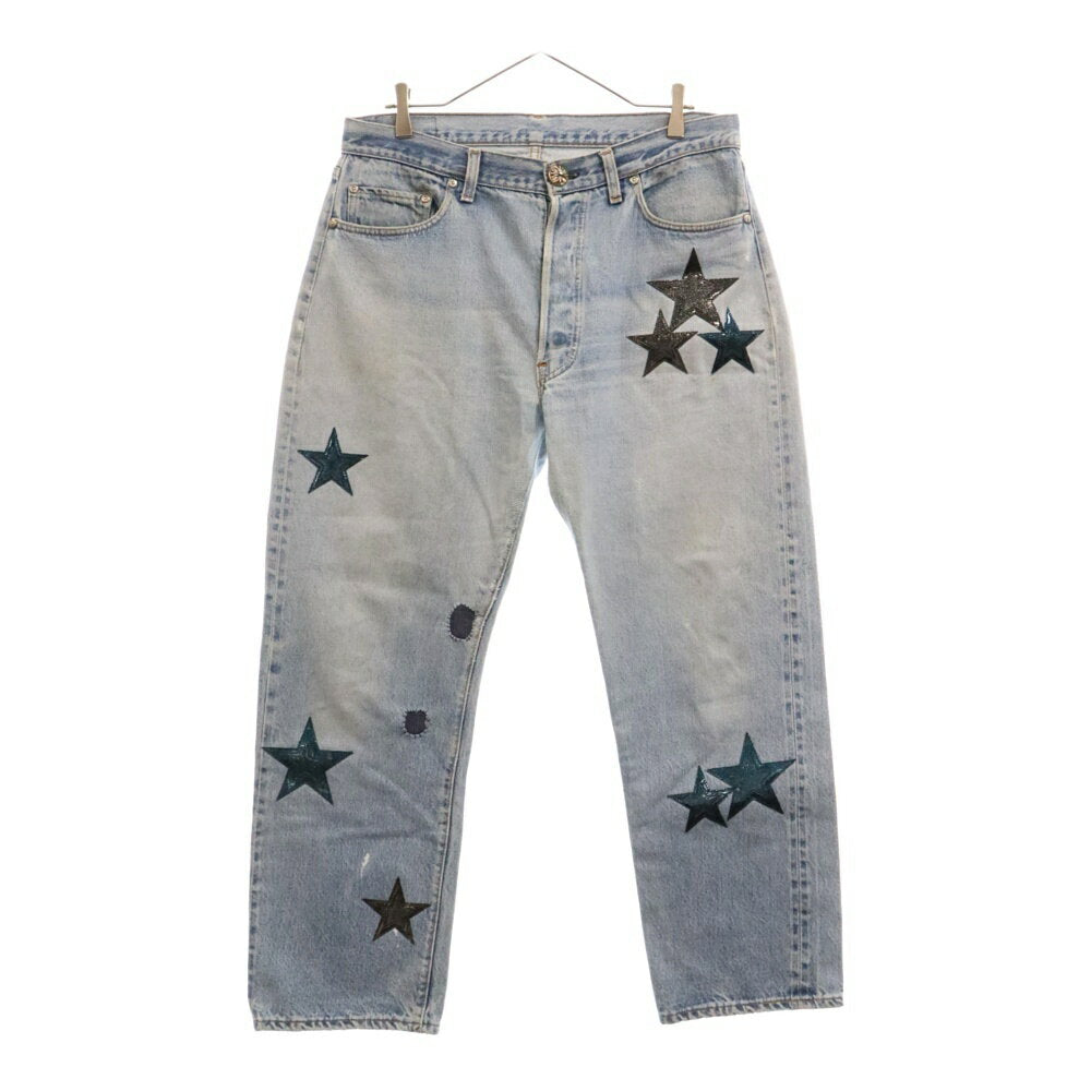 CORAZONES CROMADOS Talla: 32 x LEVI'S U VNTG JEAN BLU RED TAB 501 Pantalón vaquero lavado con parche de estrella índigo [Usado] [Condición B] [Color Azul] [Tienda Shibuya]