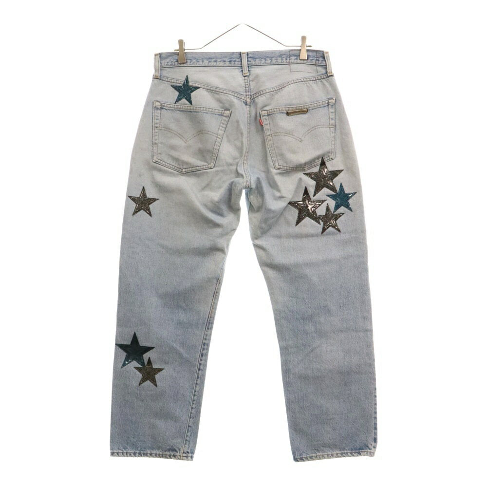 CORAZONES CROMADOS Talla: 32 x LEVI'S U VNTG JEAN BLU RED TAB 501 Pantalón vaquero lavado con parche de estrella índigo [Usado] [Condición B] [Color Azul] [Tienda Shibuya]