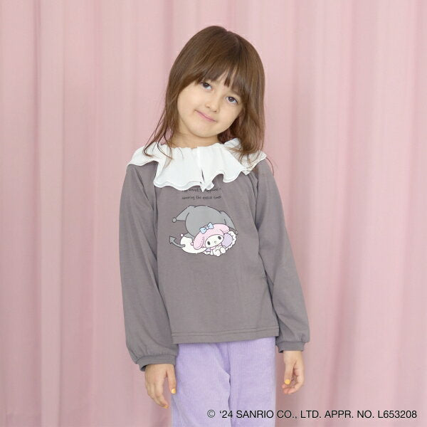 Lycee mine [Sanrio Characters] [Whether in front of you is OK!] A-line printed T-shirt with sheer collar