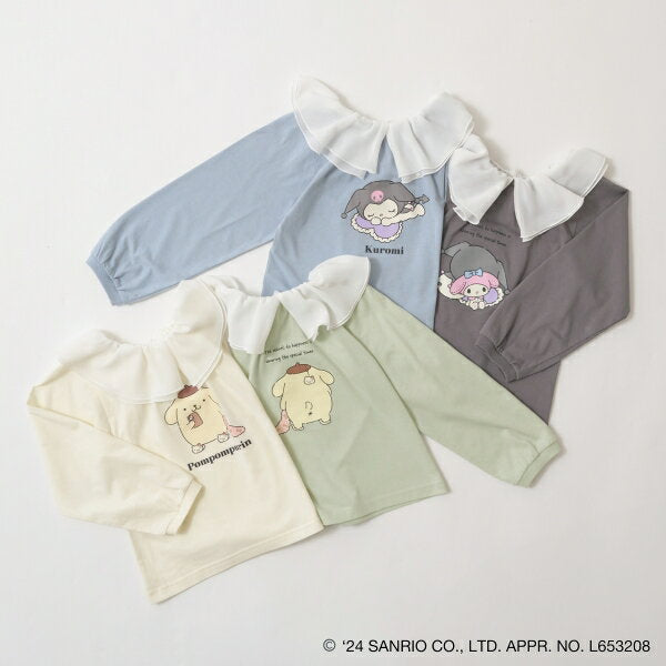 Lycee mine [Sanrio Characters] [Whether in front of you is OK!] A-line printed T-shirt with sheer collar