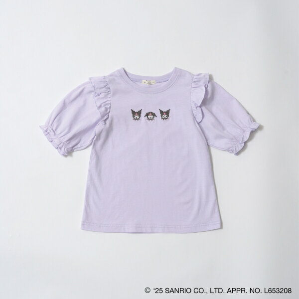 Lycee mine [Sanrio Characters] [Soft Cotton] Cinnamoroll & chromi assorted embroidery 5/4 sleeve T-shirt