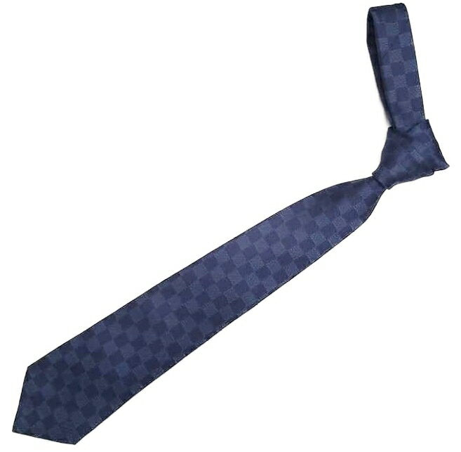 LOUIS VUITTON M78753 Corbata Louis Vuitton Clavatt Damier Classic Marine (azul marino) Seda 100 % 148 x 8 cm LOUIS VUITTON Caja y cinta originales Bolsa de la tienda/Tarjeta con mensaje Manual de instrucciones