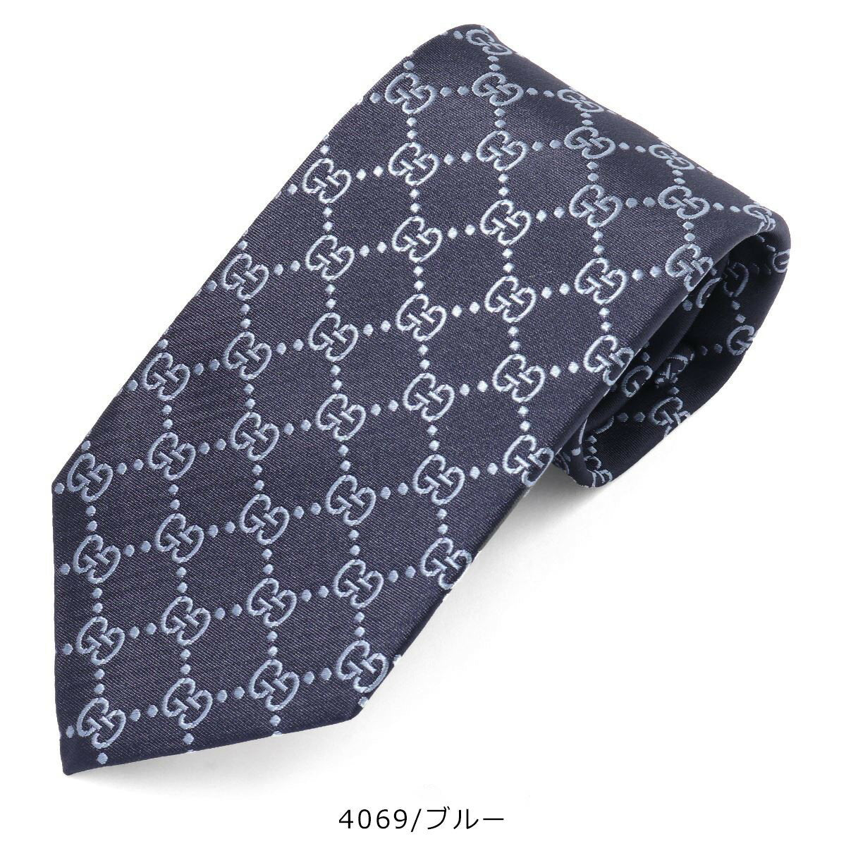 GUCCI Gucci Tie FENDIN 456524 4B002 Men's Silk Made in Italy GG Logo 6 Colors