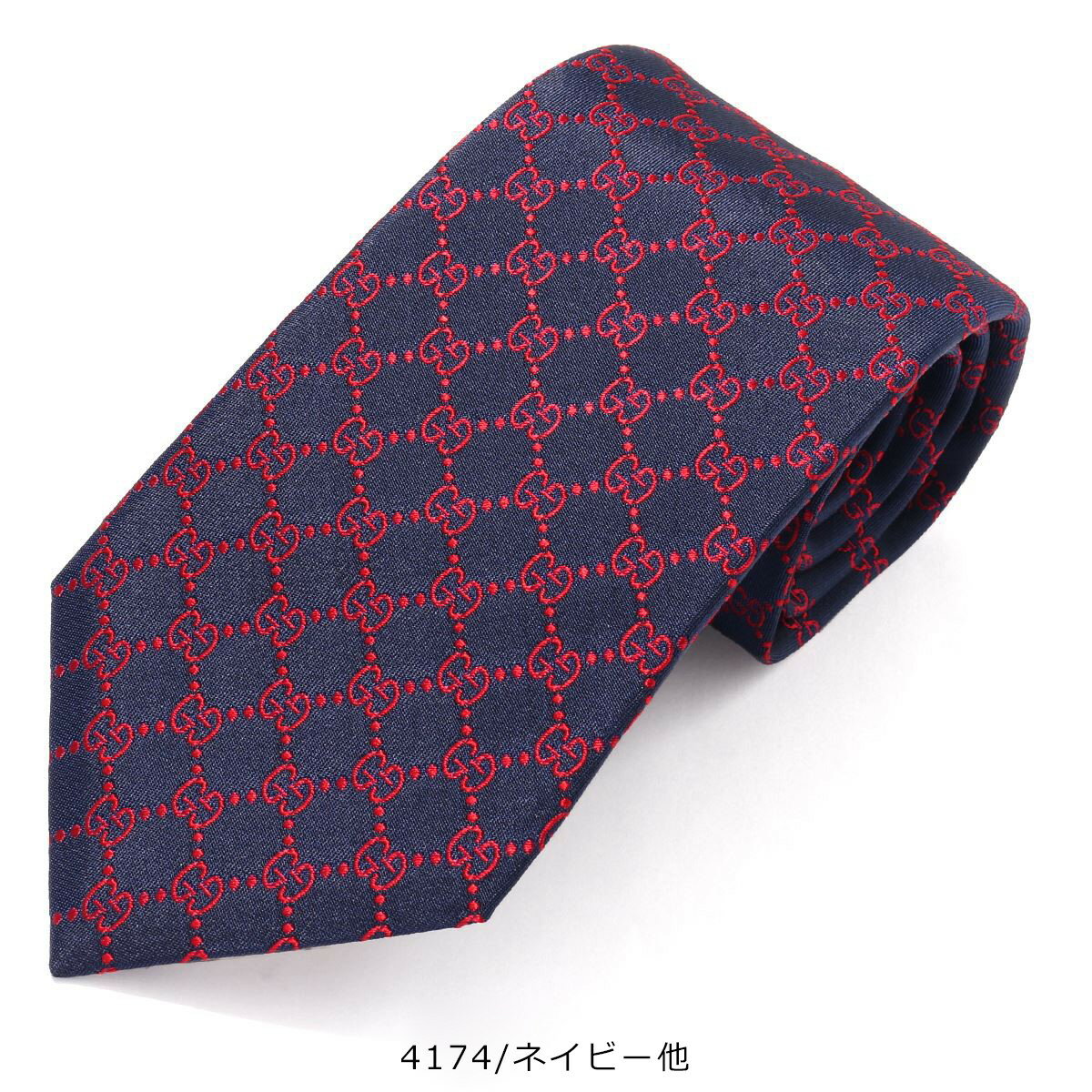 GUCCI Gucci Tie FENDIN 456524 4B002 Men's Silk Made in Italy GG Logo 6 Colors