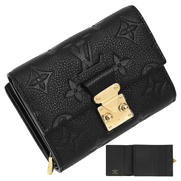 [New] Louis Vuitton Tri-fold Wallet, Round Zipper Coin Case, Portefeuille, Metis, Compact, Monogram, Emprete, Leather, Black, Compact Wallet, LOUIS VUITTON