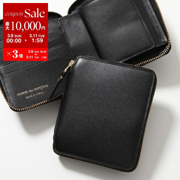 COMME des GARCONS SA2100 ARECALF Leather Round Zipper Bifold Wallet with Coin Purse Mini Wallet Black Men's Women's [po_sannn] [dc_kikaku]