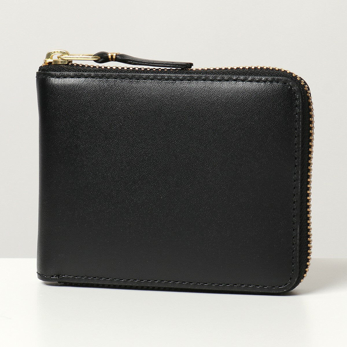 COMME des GARCONS SA7100 Leather Round Zipper Bifold Wallet with Coin Purse Mini Wallet Black Men's